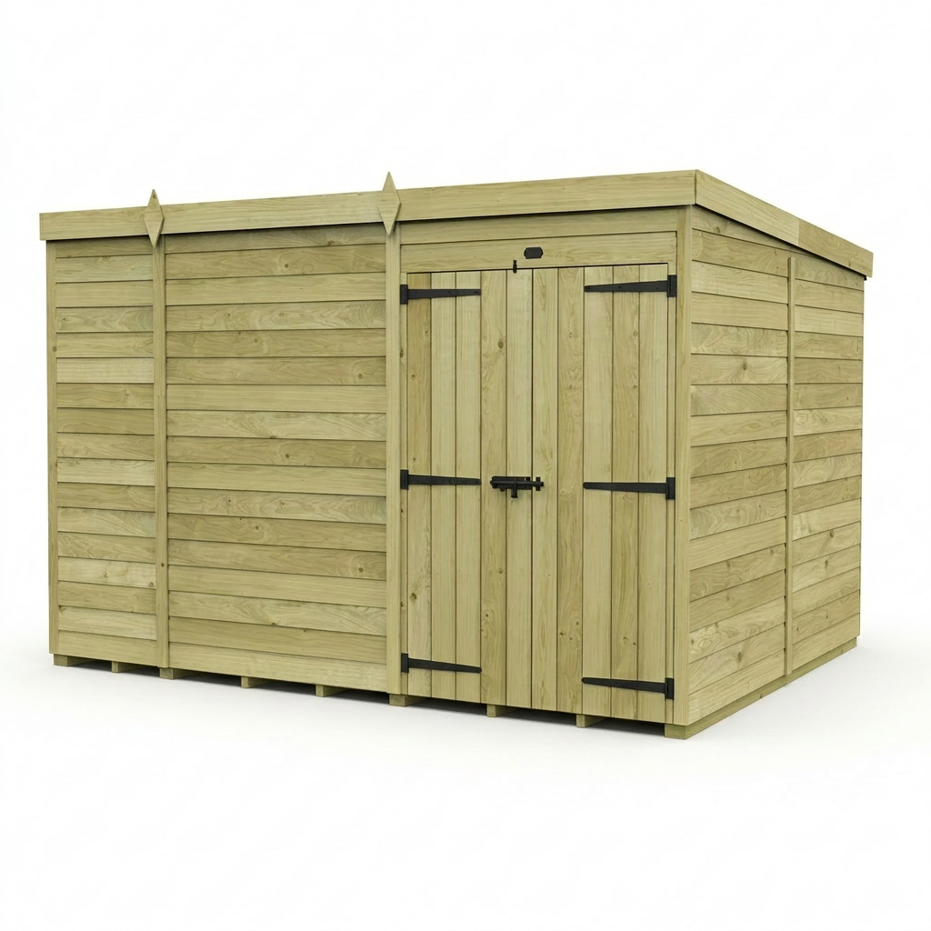 9 x 7 Pent Shed (Double Door, No Windows) - view 4