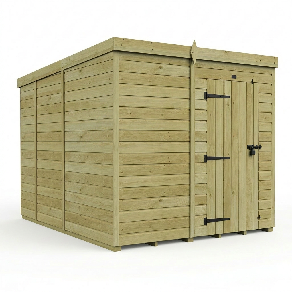 7 x 9 Pent Shed (Single Door, No Windows) - view 6