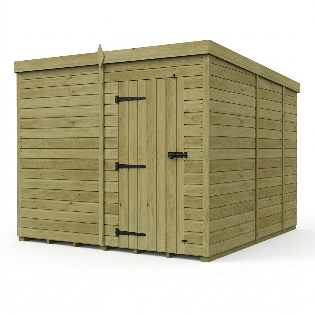 8 x 9 Pent Shed (Single Door, No Windows) - view 6