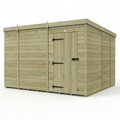 10 x 9 Pent Shed (Single Door, No Windows) - view 4