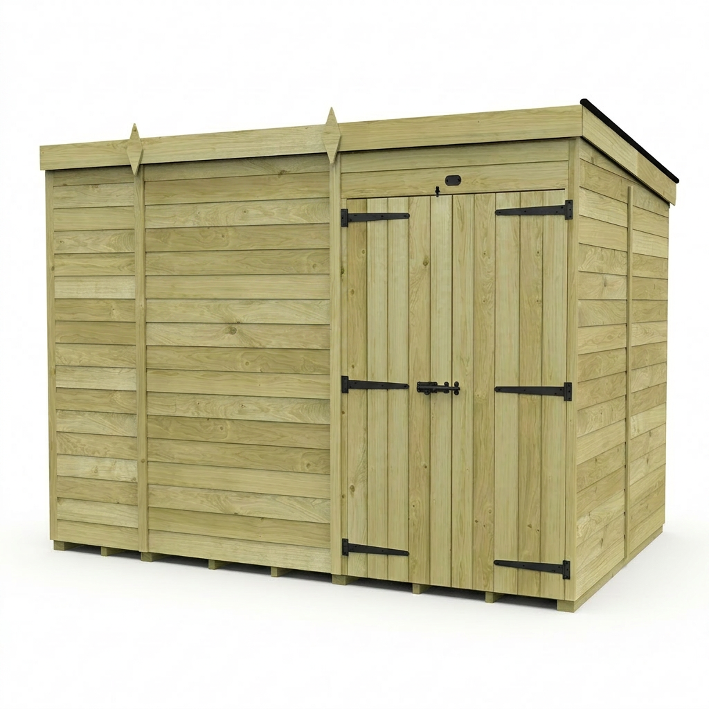 11 x 7 Pent Shed (Double Door, No Windows) - view 5