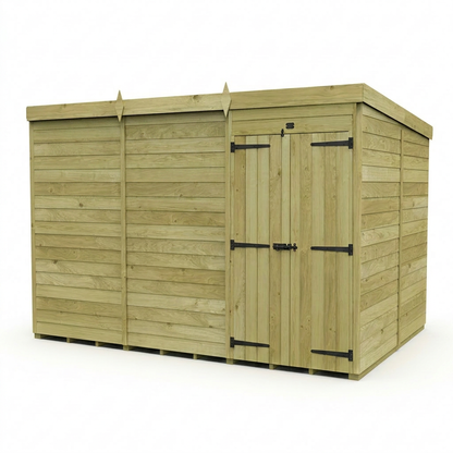 12 x 7 Pent Shed (Double Door, No Windows) - view 2
