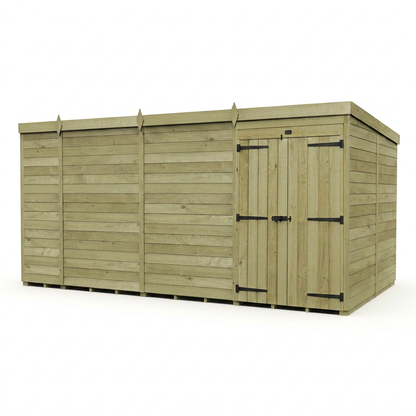 14 x 7 Pent Shed (Double Door, No Windows) - view 5
