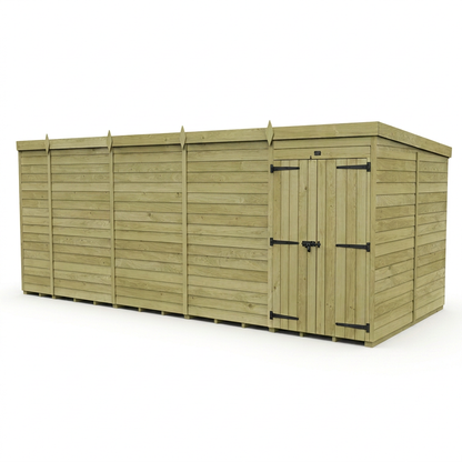 19 x 7 Pent Shed (Double Door, No Windows) - view 5