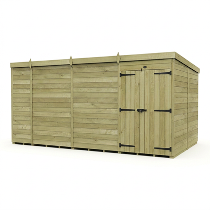 13 x 7 Pent Shed (Double Door, No Windows) - view 6