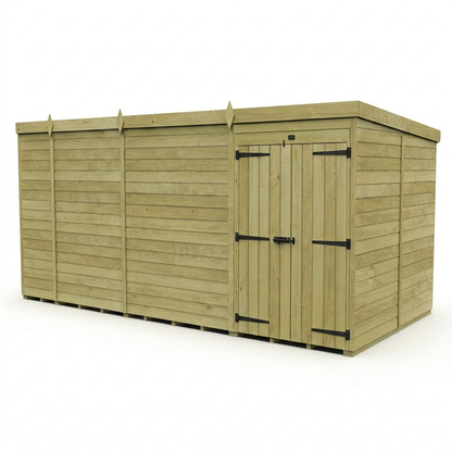 17 x 7 Pent Shed (Double Door, No Windows) - view 5