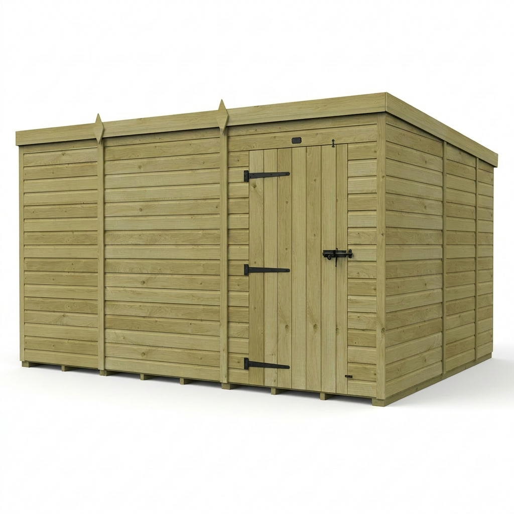 11 x 9 Pent Shed (Single Door, No Windows) - view 5