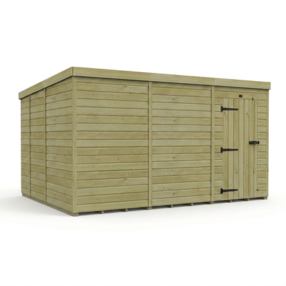 12 x 9 Pent Shed (Single Door, No Windows) - view 6