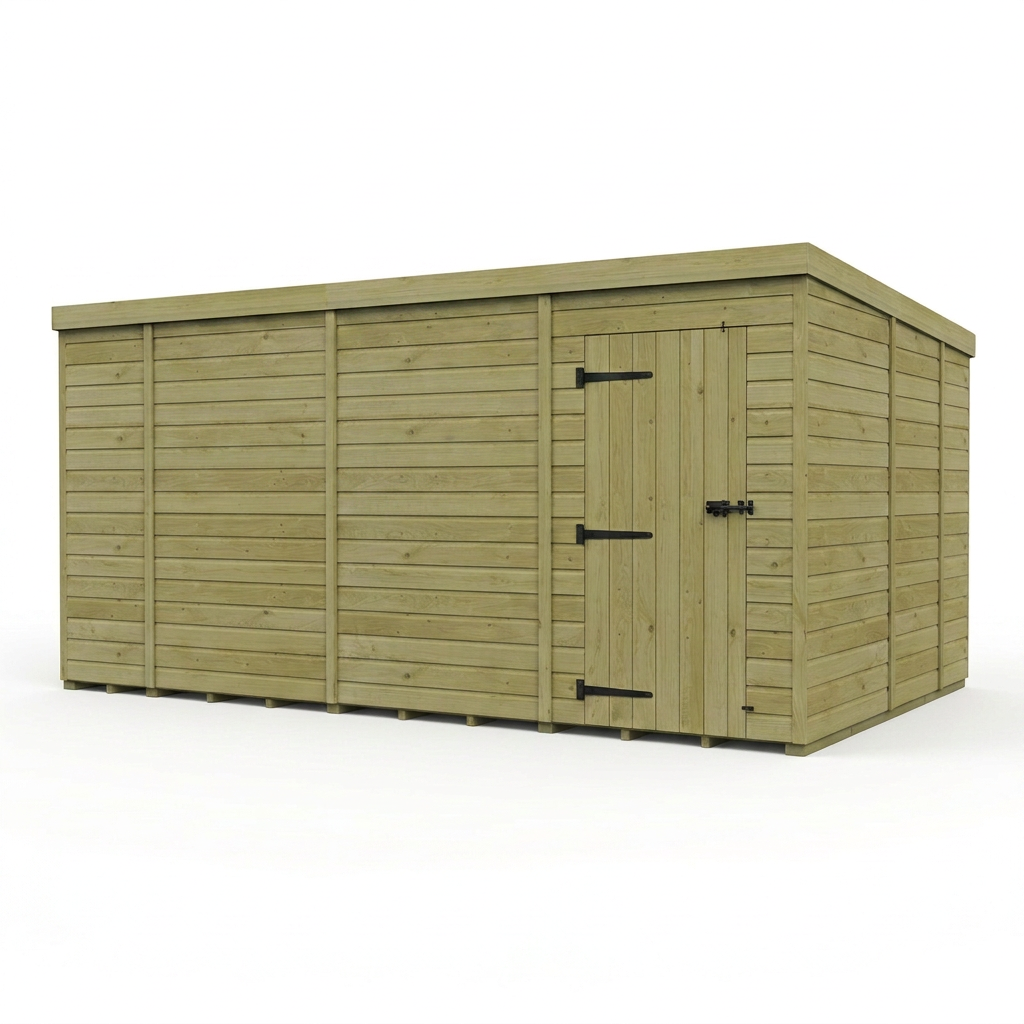 14 x 9 Pent Shed (Single Door, No Windows) - view 6
