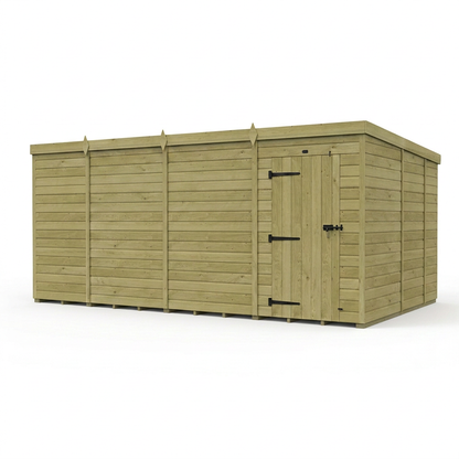 15 x 9 Pent Shed (Single Door, No Windows) - view 6
