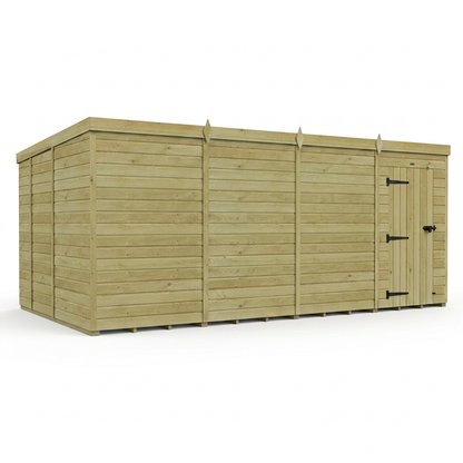 16 x 9 Pent Shed (Single Door, No Windows) - view 5