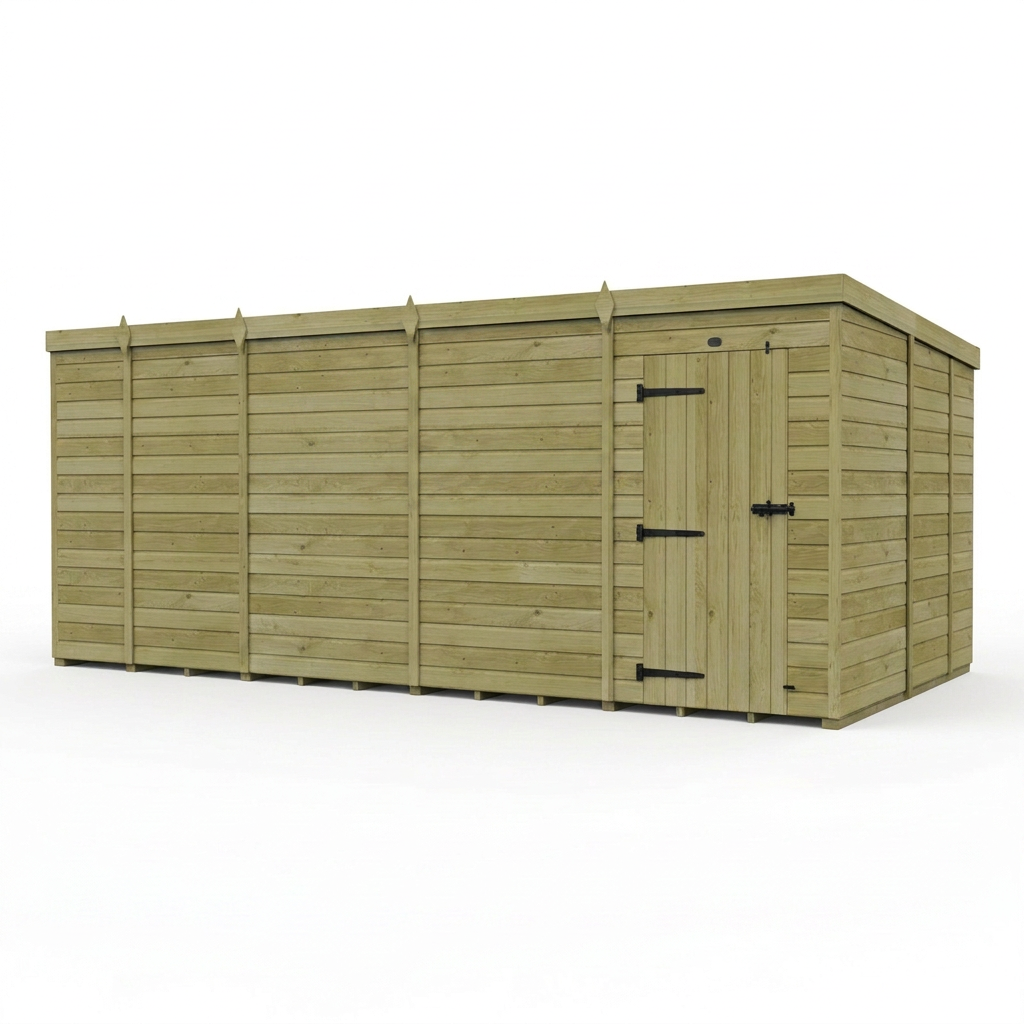 17 x 9 Pent Shed (Single Door, No Windows) - view 4