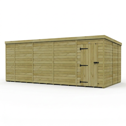 18 x 9 Pent Shed (Single Door, No Windows) - view 5
