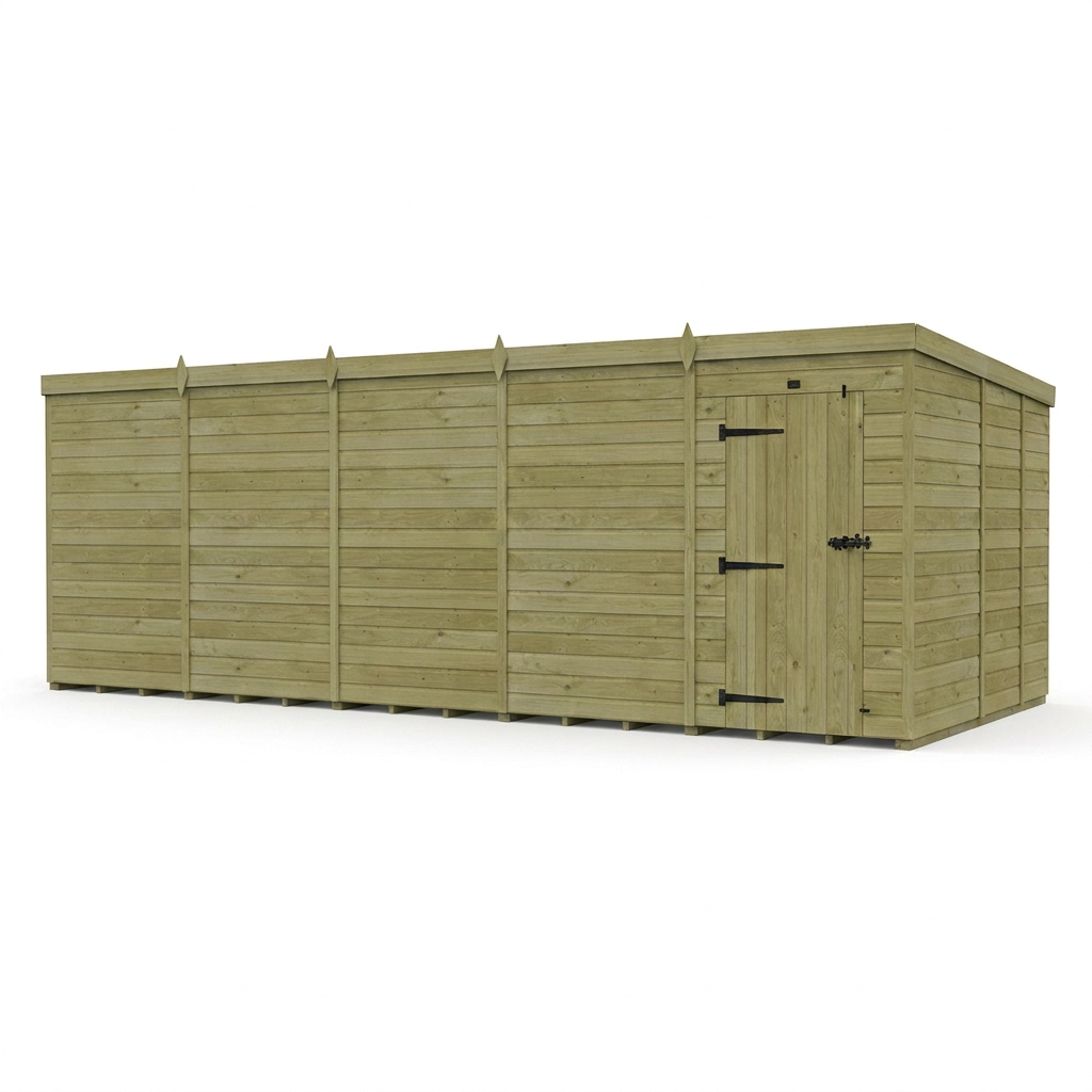 20 x 9 Pent Shed (Single Door, No Windows) - view 5