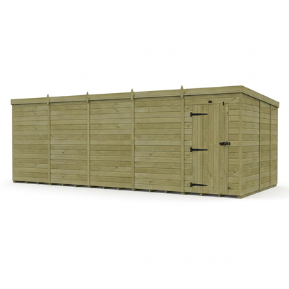 20 x 9 Pent Shed (Single Door, No Windows) - view 5