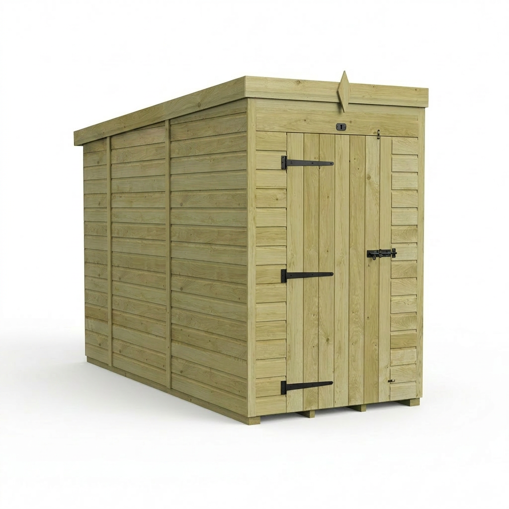 4 x 10 Pent Shed (Single Door, No Windows) - view 3
