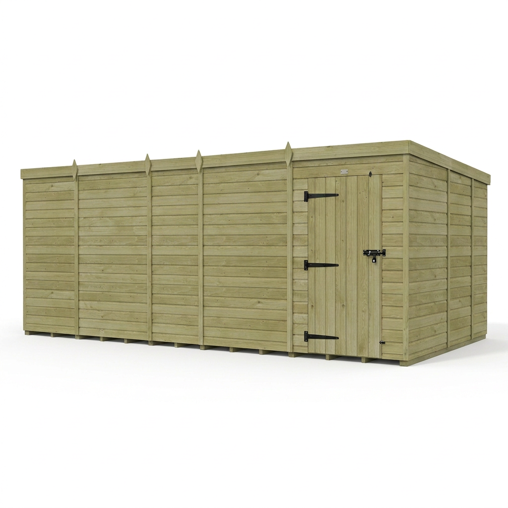 19 x 9 Pent Shed (Single Door, No Windows) - view 6