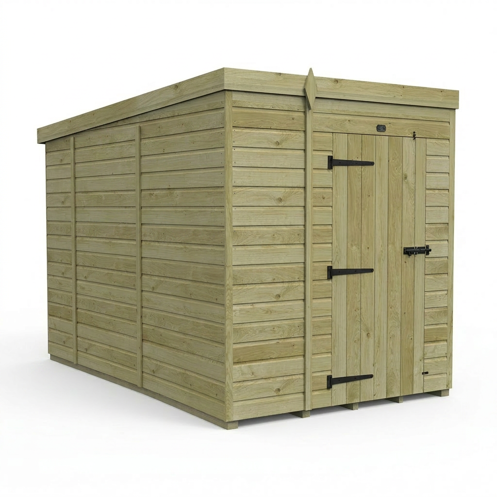 6 x 10 Pent Shed (Single Door, No Windows) - view 4