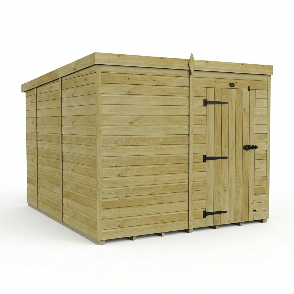 8 x 10 Pent Shed (Single Door, No Windows) - view 4