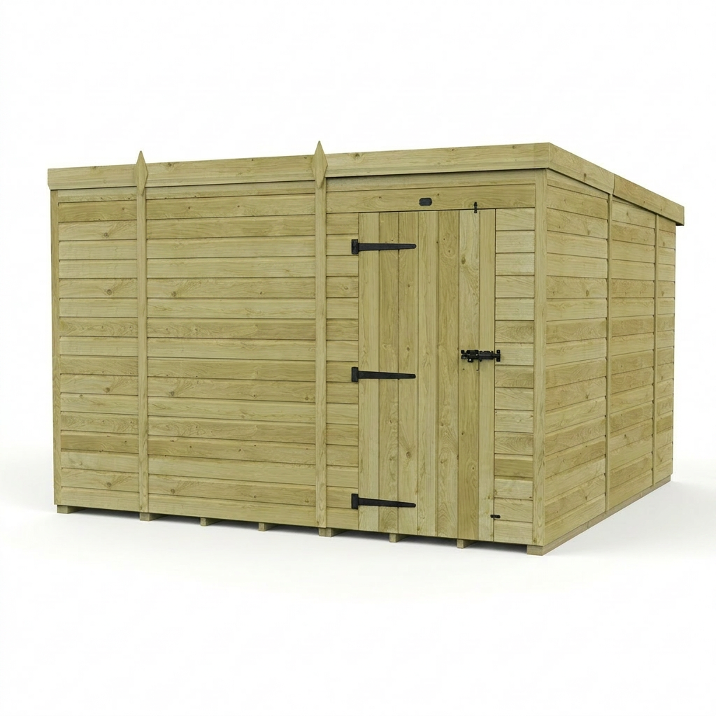 10 x 10 Pent Shed (Single Door, No Windows) - view 5