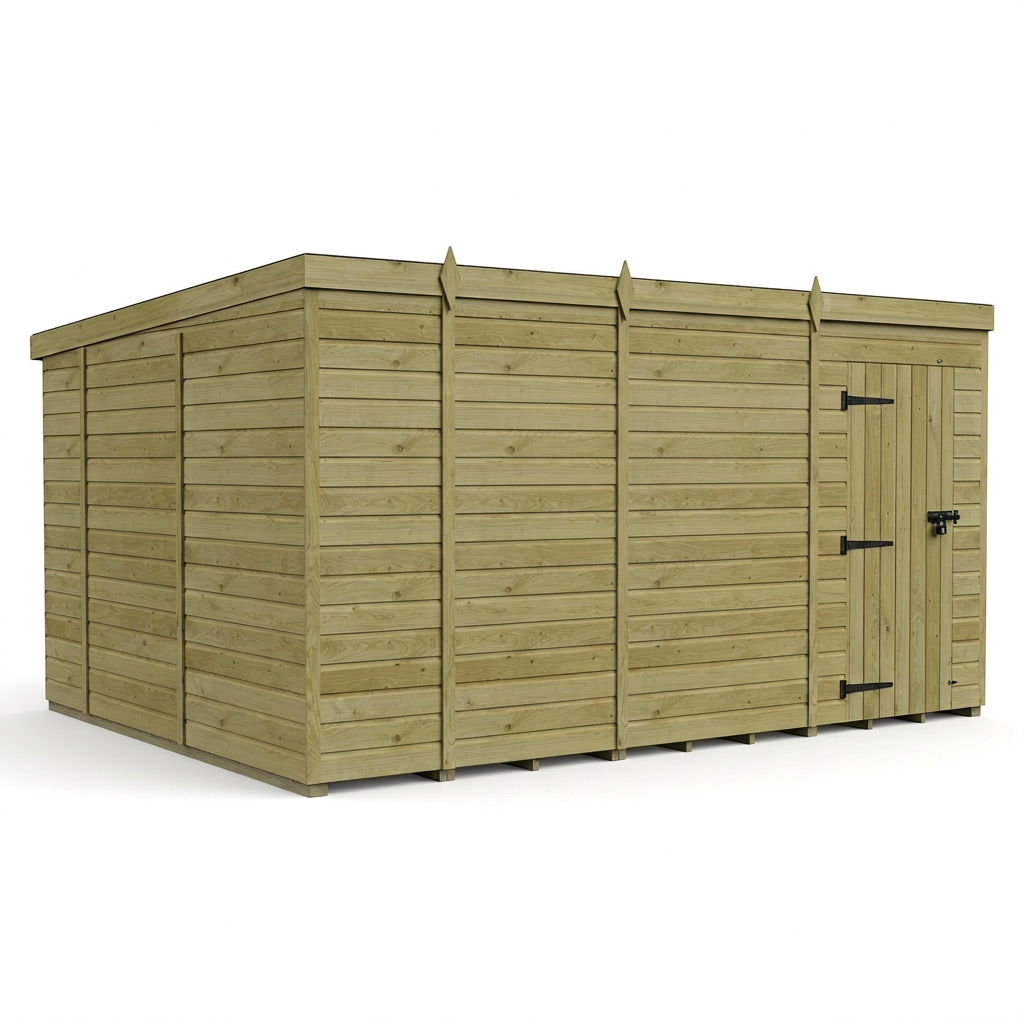 13 x 10 Pent Shed (Single Door, No Windows) - view 5