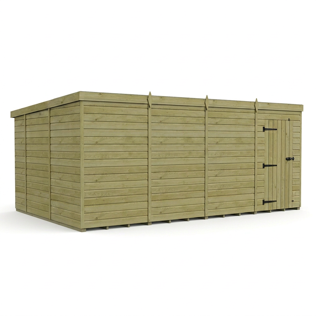 16 x 10 Pent Shed (Single Door, No Windows) - view 5