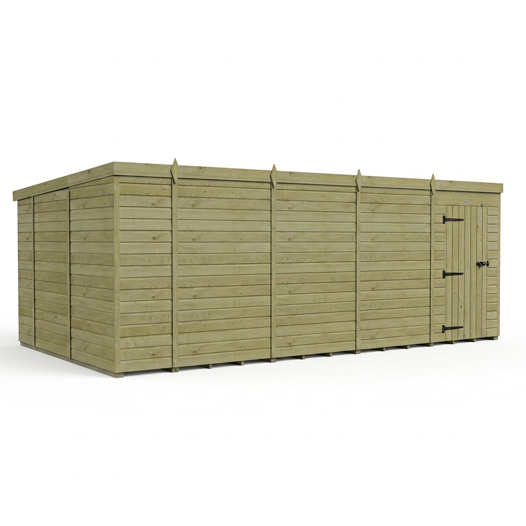 18 x 10 Pent Shed (Single Door, No Windows) - view 5