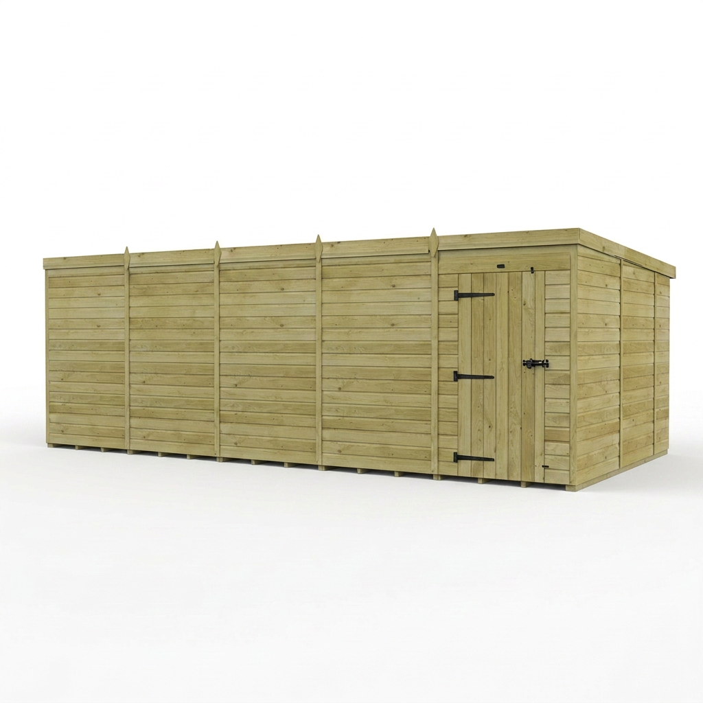 20 x 10 Pent Shed (Single Door, No Windows) - view 5