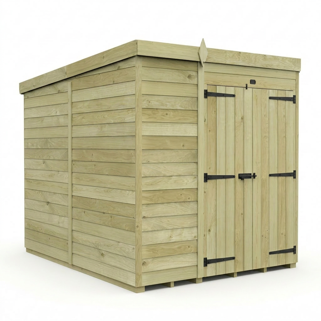 6 x 8 Pent Shed (Double Door, No Windows) - view 6