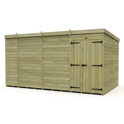 15 x 8 Pent Shed (Double Door, No Windows) - view 6