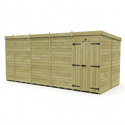 19 x 8 Pent Shed (Double Door, No Windows) - view 6