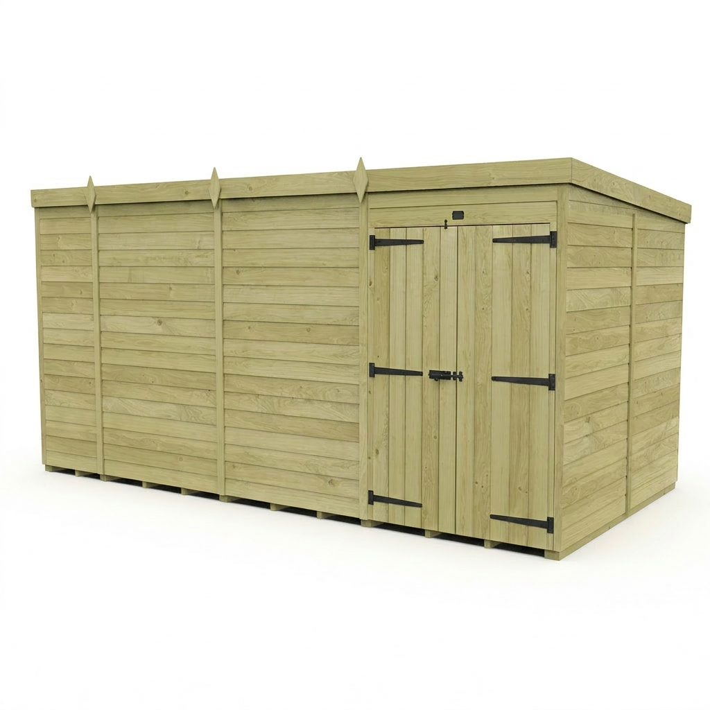 17 x 8 Pent Shed (Double Door, No Windows) - view 6