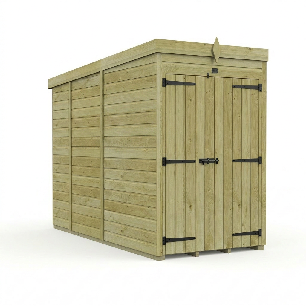 4 x 9 Pent Shed (Double Door, No Windows) - view 5