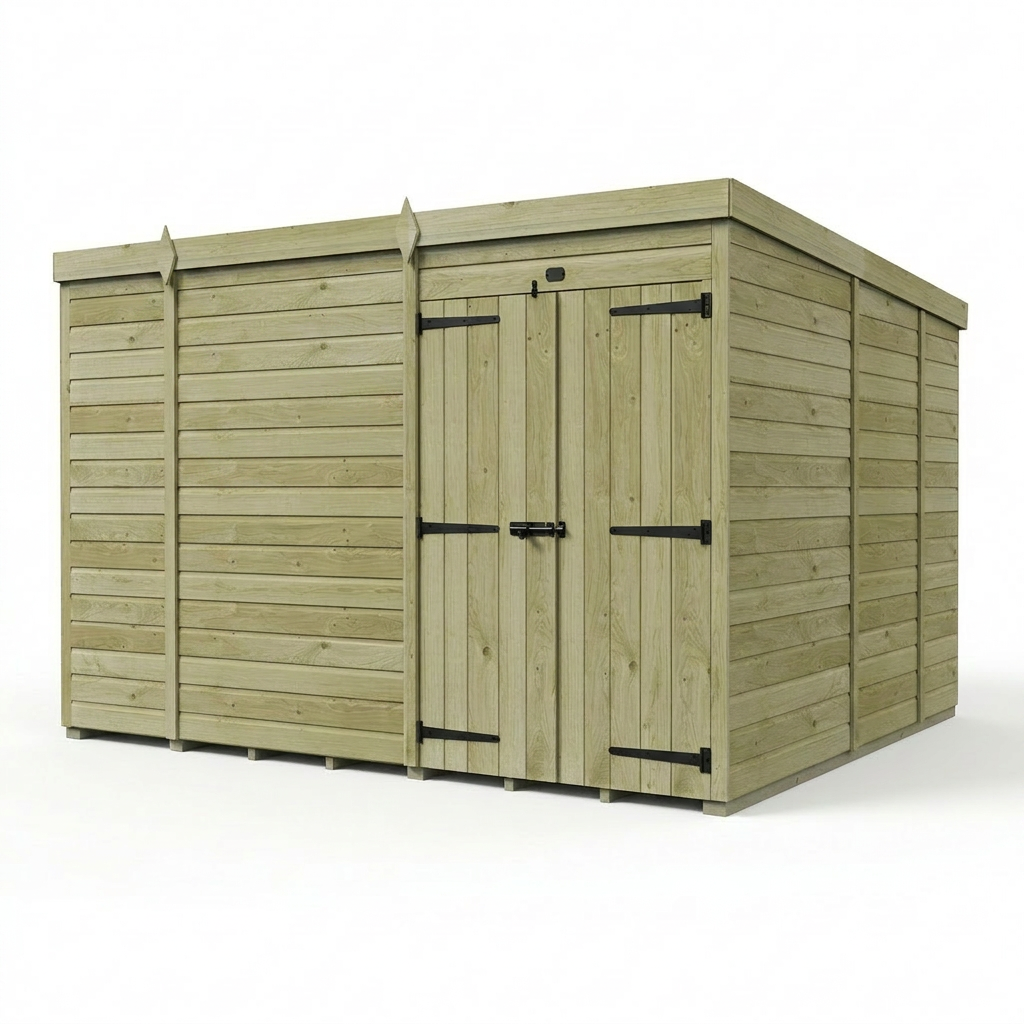 10 x 9 Pent Shed (Double Door, No Windows) - view 5
