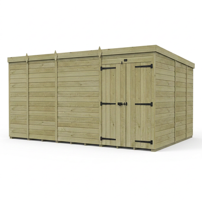 13 x 9 Pent Shed (Double Door, No Windows) - view 5