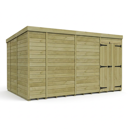 14 x 9 Pent Shed (Double Door, No Windows) - view 5