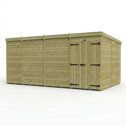 15 x 9 Pent Shed (Double Door, No Windows) - view 5