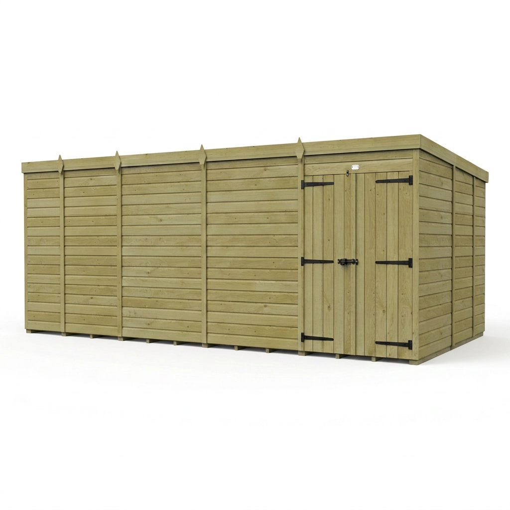 17 x 9 Pent Shed (Double Door, No Windows) - view 5
