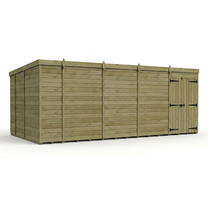 18 x 9 Pent Shed (Double Door, No Windows) - view 5