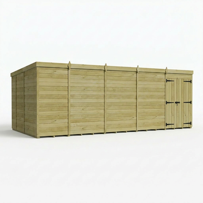 19 x 9 Pent Shed (Double Door, No Windows) - view 5