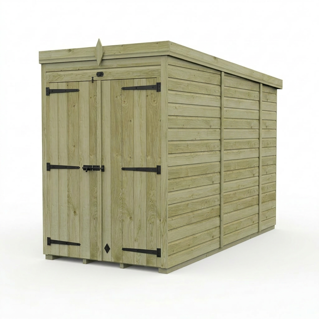 4 x 10 Pent Shed (Double Door, No Windows) - view 5