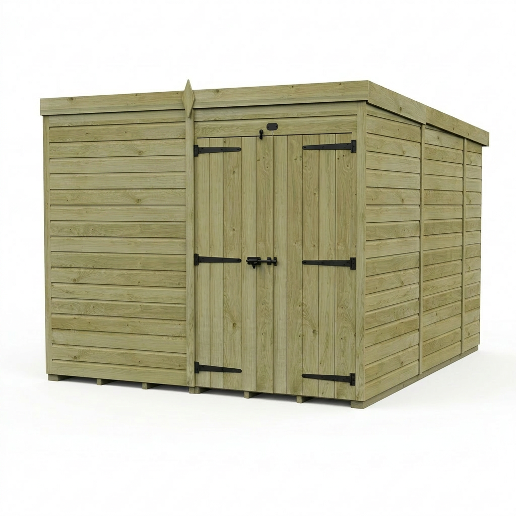 8 x 10 Pent Shed (Double Door, No Windows) - view 5