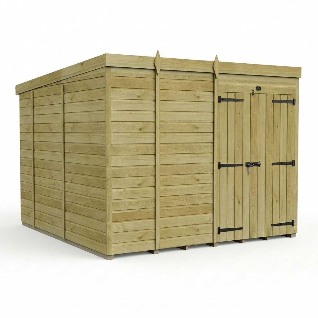 9 x 10 Pent Shed (Double Door, No Windows) - view 5