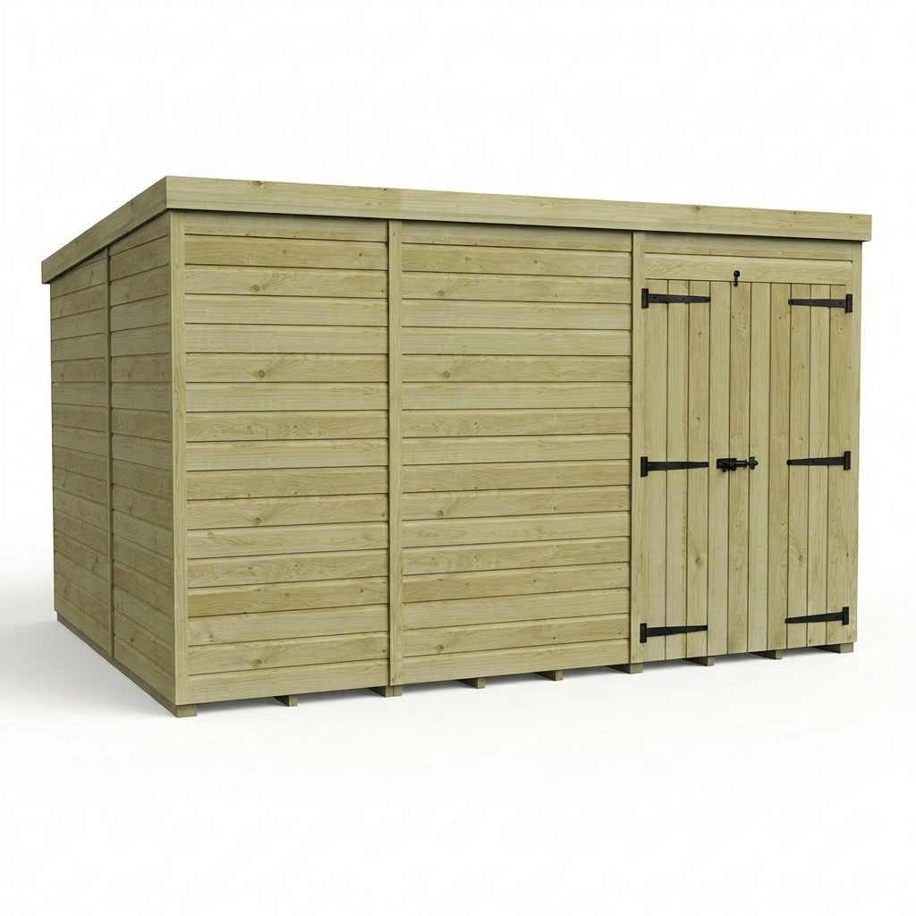 11 x 10 Pent Shed (Double Door, No Windows) - view 5