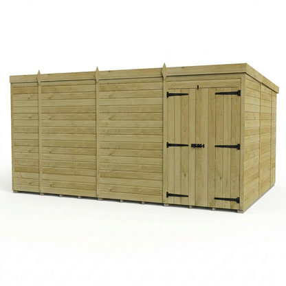 14 x 10 Pent Shed (Double Door, No Windows) - view 5