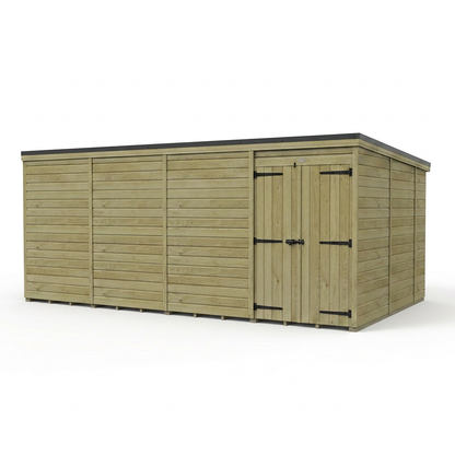 16 x 10 Pent Shed (Double Door, No Windows) - view 3