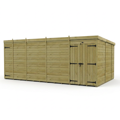 17 x 10 Pent Shed (Double Door, No Windows) - view 5
