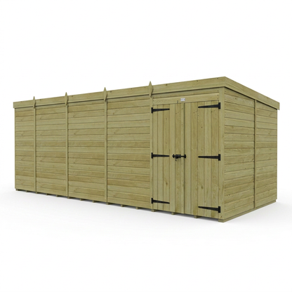 19 x 10 Pent Shed (Double Door, No Windows) - view 5