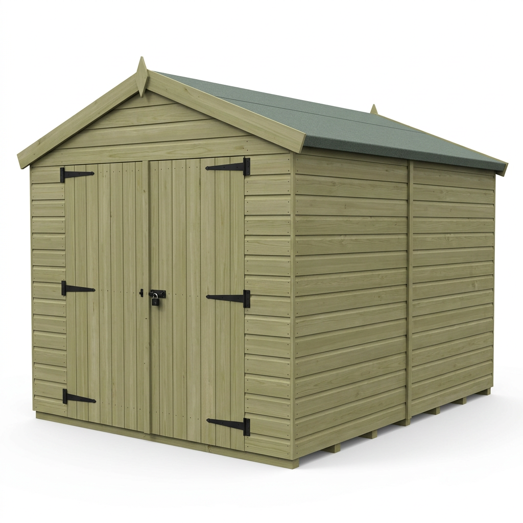 8 x 10 Apex Shed (Double Door, No Windows) - view 6