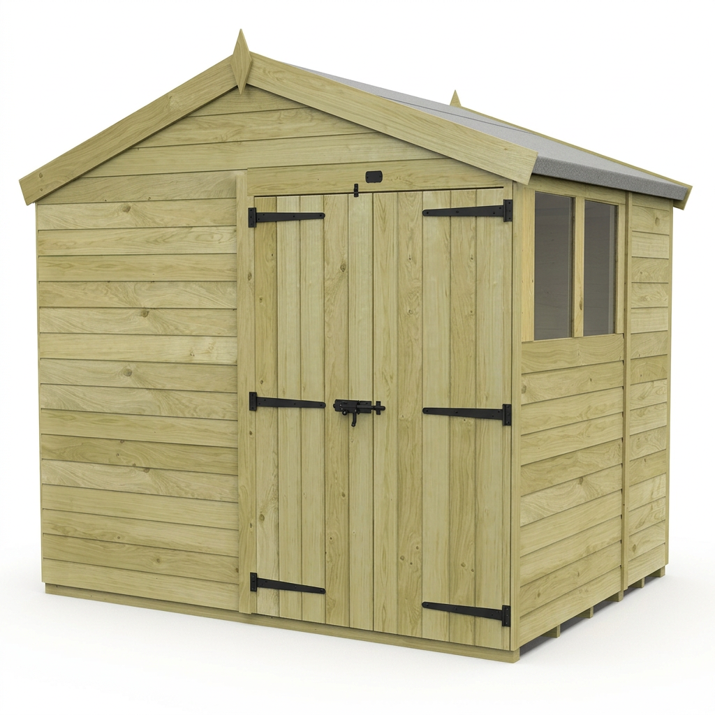 6 x 8 Apex Shed (Double Door, With Windows) - view 6